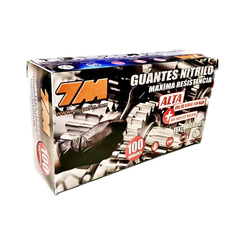 GUANTES NITRILO 7M TALLA L 100 UD GUANTES NITRILO 7M TALLA L 100 UD