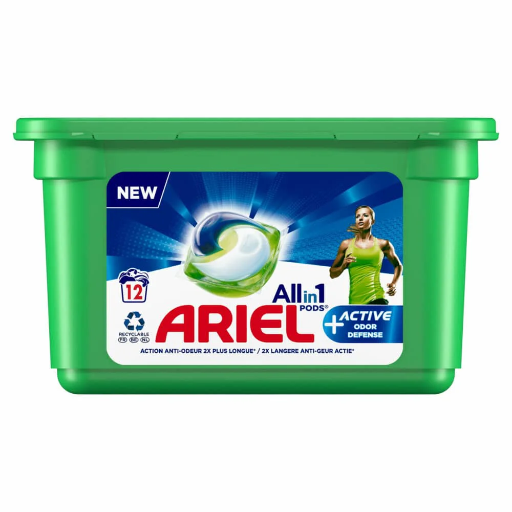 DETERGENTE ARIEL PODS  ACTIVE 12 UNIDADES