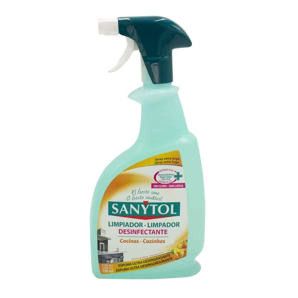 Desinfectante Sanytol quitagrasas cocina pistola 750 ml